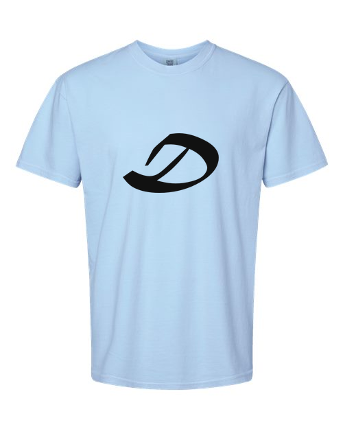 Alphabet D T-Shirt 9 inch calligraphy Black ink, Hydrangea