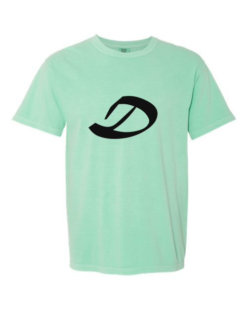 Alphabet D T-Shirt 9 inch calligraphy Black ink, Island Reef