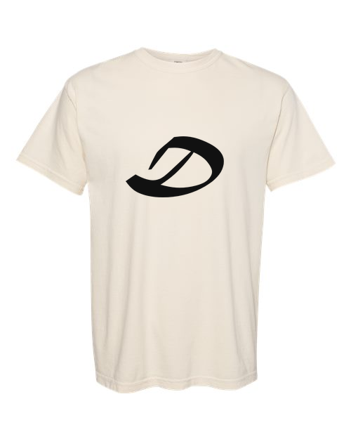Alphabet D T-Shirt 9 inch calligraphy Black ink, Ivory