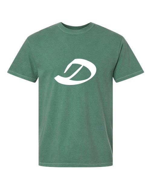 Alphabet D T-Shirt 9 inch calligraphy White ink, Light Green