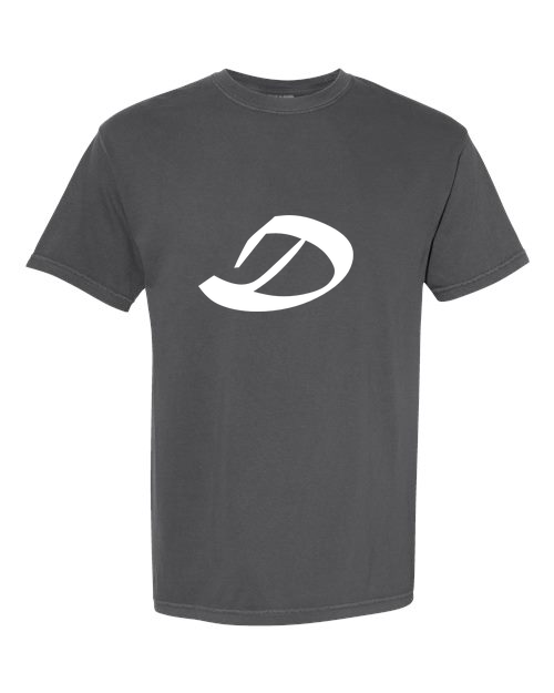 Alphabet D T-Shirt 9 inch calligraphy White ink, Pepper