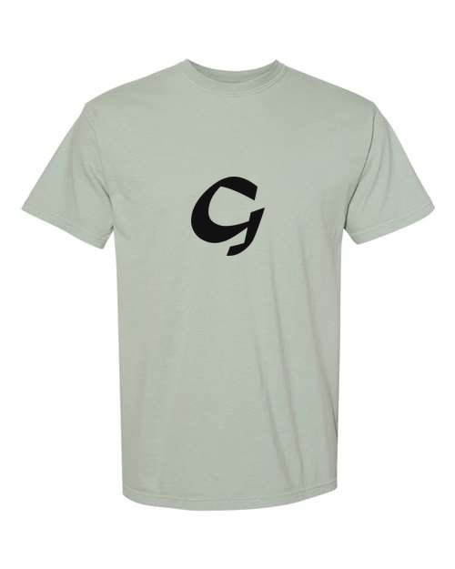 Alphabet G T-Shirt 9 inch calligraphy Black ink, Bay