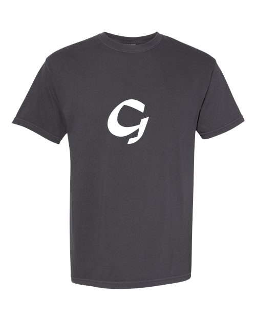 Alphabet G T-Shirt 9 inch calligraphy White ink, Graphite
