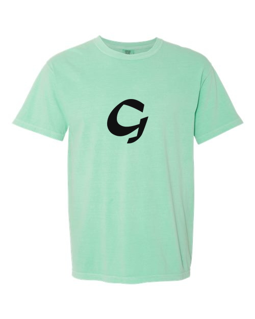 Alphabet G T-Shirt 9 inch calligraphy Black ink, Island Reef