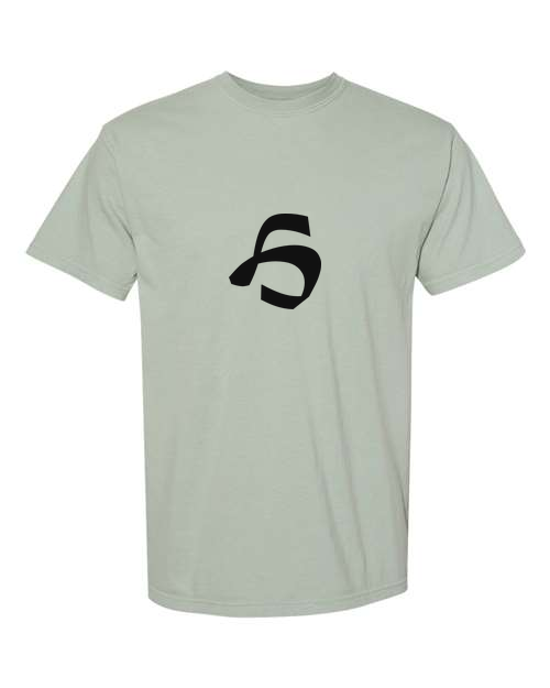Alphabet H T-Shirt 9 inch calligraphy Black ink, Bay