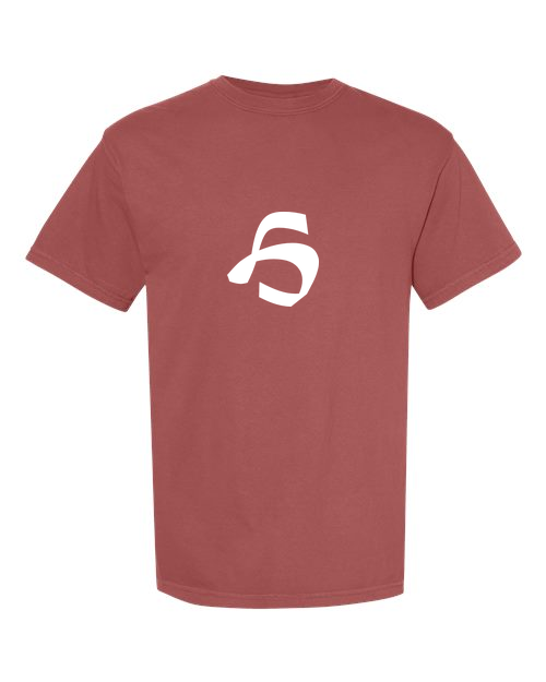 Alphabet H T-Shirt 9 inch calligraphy White ink, Brick