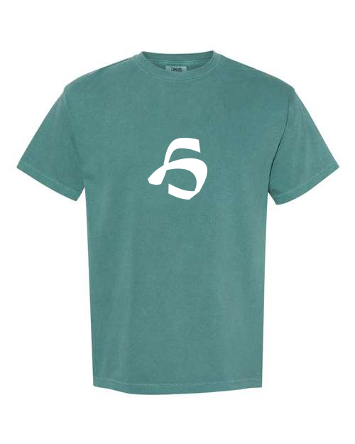 Alphabet H T-Shirt 9 inch calligraphy White ink, Emerald