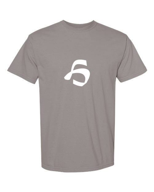 Alphabet H T-Shirt 9 inch calligraphy White ink, Grey