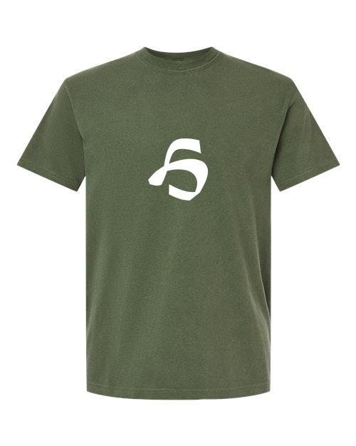 Alphabet H T-Shirt 9 inch calligraphy White ink, Hemp