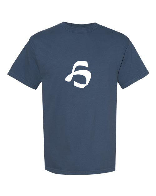 Alphabet H T-Shirt 9 inch calligraphy White ink, Midnight