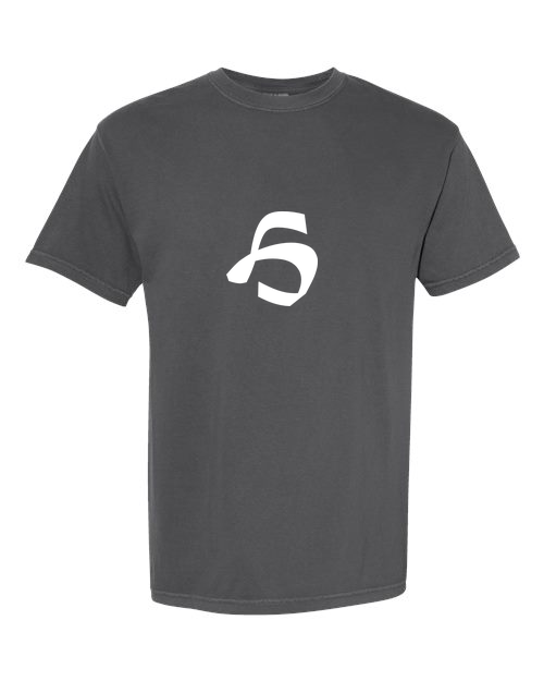 Alphabet H T-Shirt 9 inch calligraphy White ink, Pepper