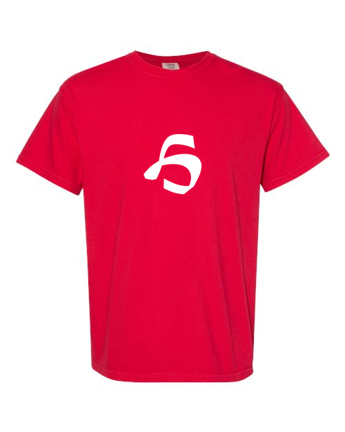 Alphabet H T-Shirt 9 inch calligraphy White ink, Red