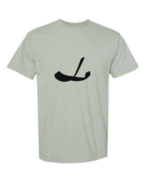 Alphabet L T-Shirt 9 inch calligraphy Black ink, Bay