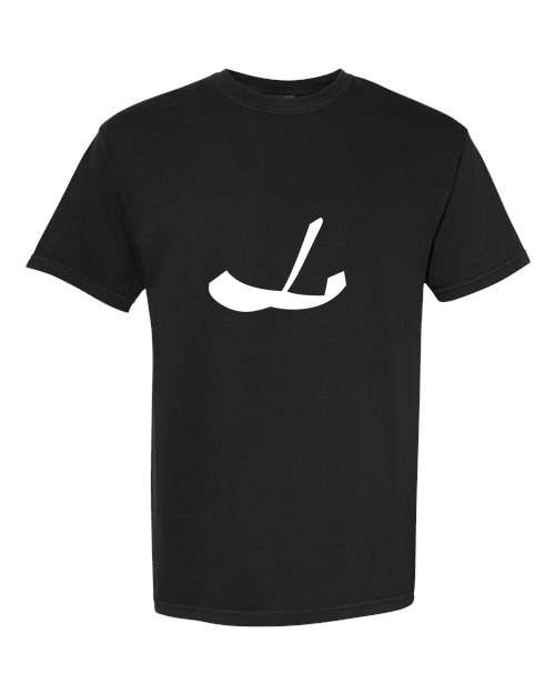 Alphabet L T-Shirt 9 inch calligraphy White ink, Black