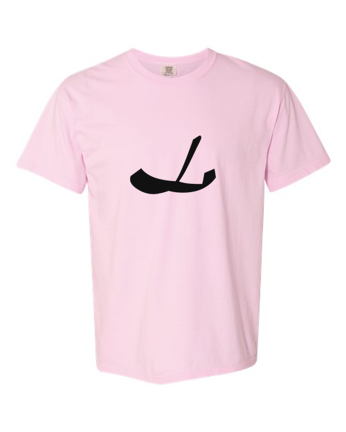 Alphabet L T-Shirt 9 inch calligraphy Black ink, Blossom