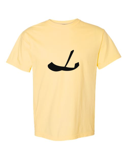 Alphabet L T-Shirt 9 inch calligraphy Black ink, Butter