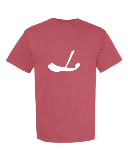 Alphabet L T-Shirt 9 inch calligraphy White ink, Crimson