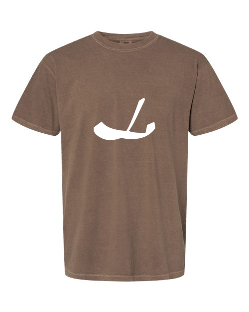 Alphabet L T-Shirt 9 inch calligraphy White ink, Espresso