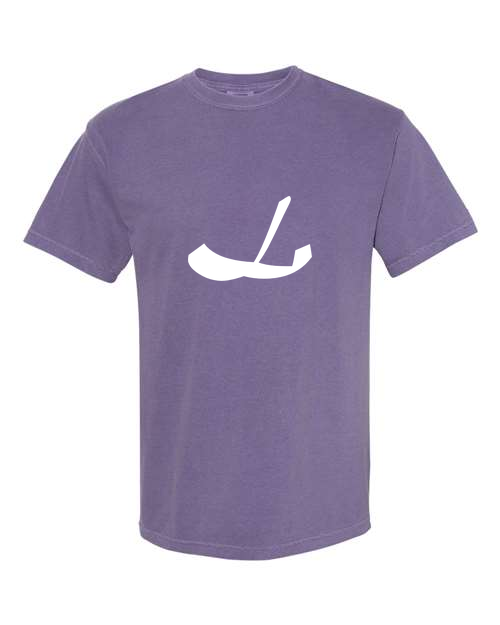 Alphabet L T-Shirt 9 inch calligraphy White ink, Grape