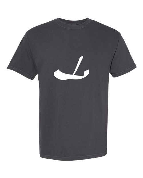 Alphabet L T-Shirt 9 inch calligraphy White ink, Graphite