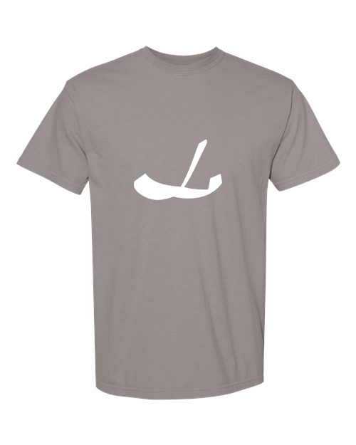 Alphabet L T-Shirt 9 inch calligraphy White ink, Grey