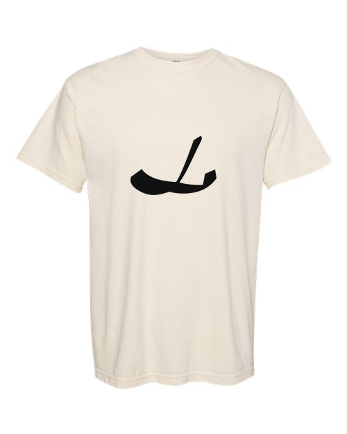 Alphabet L T-Shirt 9 inch calligraphy Black ink, Ivory