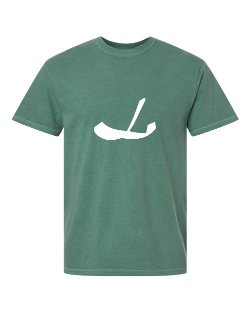 Alphabet L T-Shirt 9 inch calligraphy White ink, Light Green
