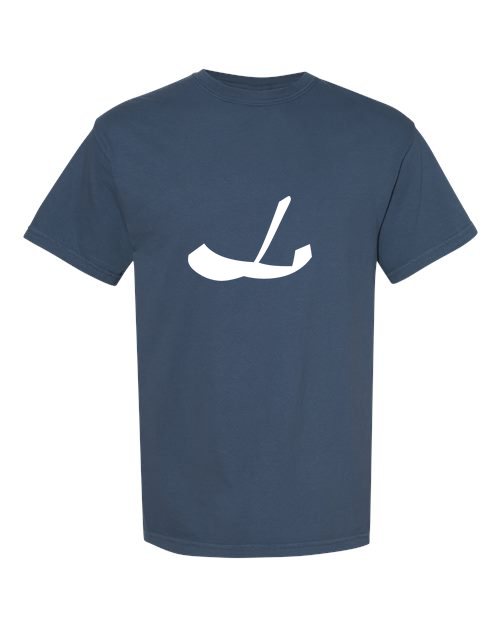 Alphabet L T-Shirt 9 inch calligraphy White ink, Midnight