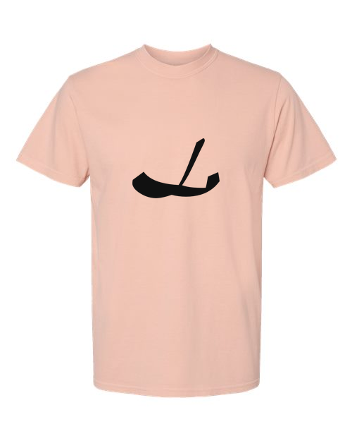 Alphabet L T-Shirt 9 inch calligraphy Black ink, Peachy
