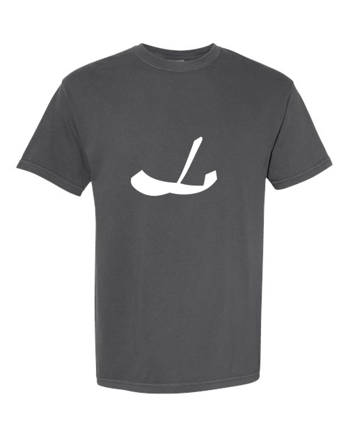Alphabet L T-Shirt 9 inch calligraphy White ink, Pepper