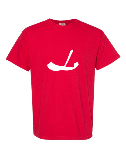 Alphabet L T-Shirt 9 inch calligraphy White ink, Red