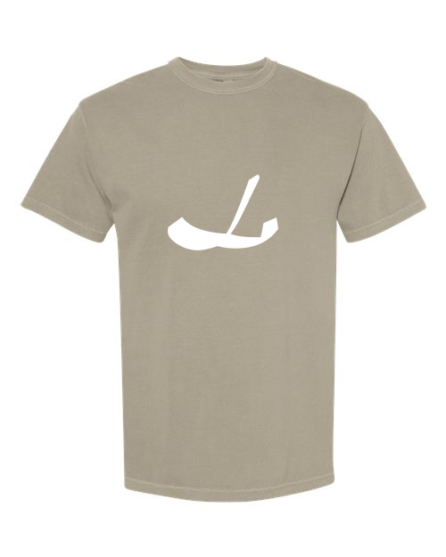 Alphabet L T-Shirt 9 inch calligraphy White ink, Sandstone