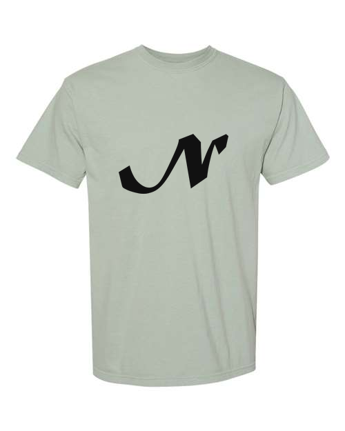 Alphabet N T-Shirt 9 inch calligraphy Black ink, Bay