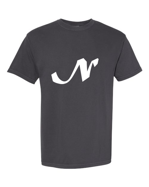 Alphabet N T-Shirt 9 inch calligraphy White ink, Graphite