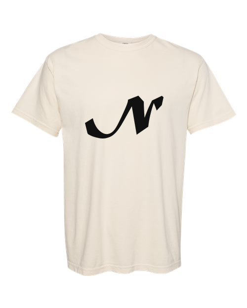 Alphabet N T-Shirt 9 inch calligraphy Black ink, Ivory