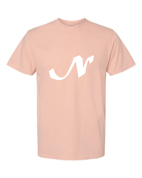 Alphabet N T-Shirt 9 inch calligraphy White ink, Peachy