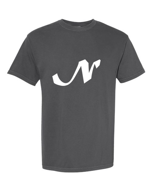 Alphabet N T-Shirt 9 inch calligraphy White ink, Pepper
