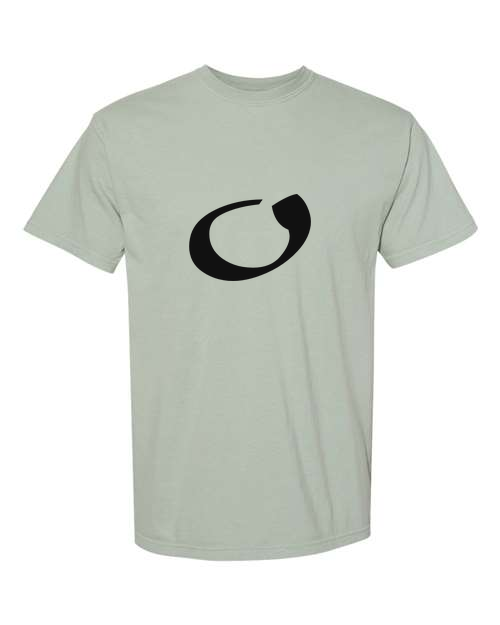 Alphabet O T-Shirt 9 inch calligraphy Black ink, Bay