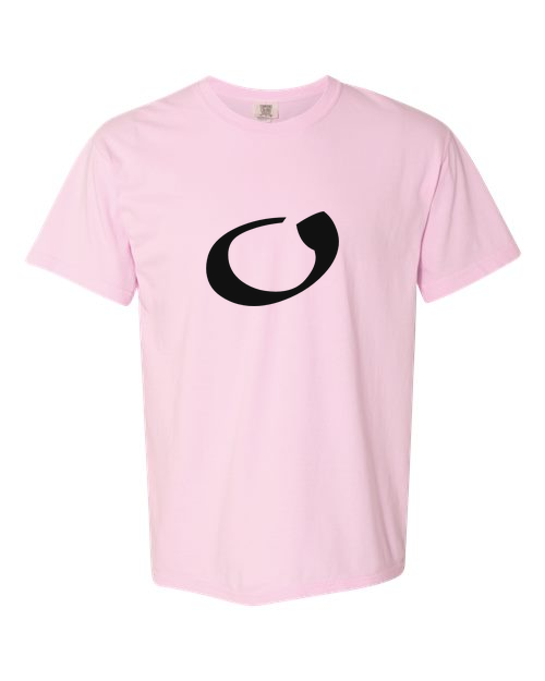 Alphabet O T-Shirt 9 inch calligraphy Black ink, Blossom