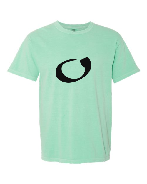 Alphabet O T-Shirt 9 inch calligraphy Black ink, Island Reef