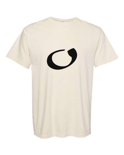Alphabet O T-Shirt 9 inch calligraphy Black ink, Ivory