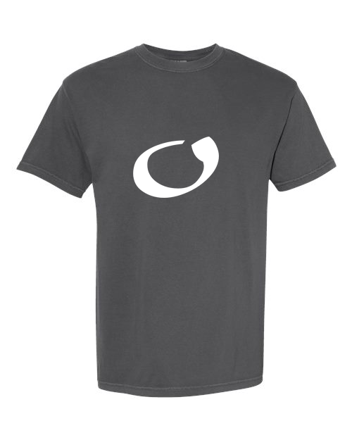 Alphabet O T-Shirt 9 inch calligraphy White ink, Pepper
