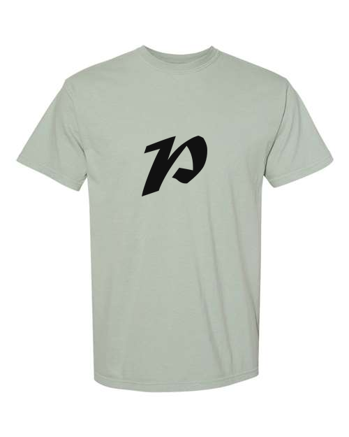 Alphabet P T-Shirt 9 inch calligraphy Black ink, Bay