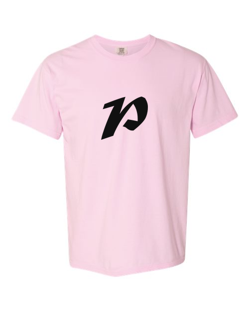 Alphabet P T-Shirt 9 inch calligraphy Black ink, Blossom