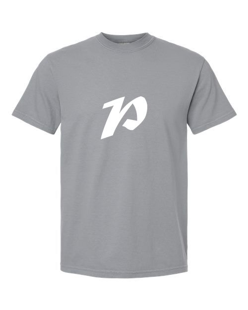 Alphabet P T-Shirt 9 inch calligraphy White ink, Granite