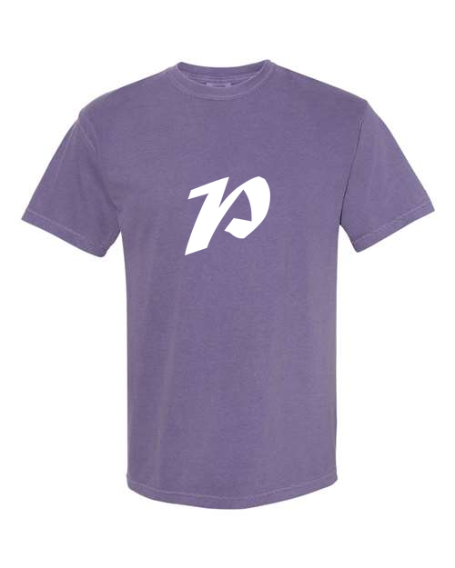 Alphabet P T-Shirt 9 inch calligraphy White ink, Grape