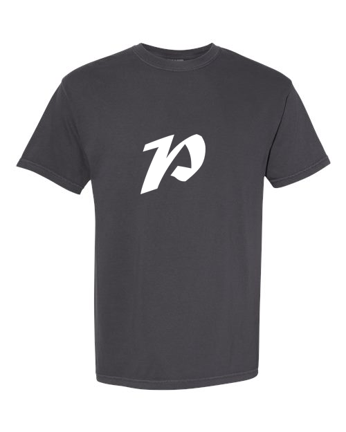 Alphabet P T-Shirt 9 inch calligraphy White ink, Graphite