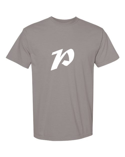Alphabet P T-Shirt 9 inch calligraphy White ink, Grey