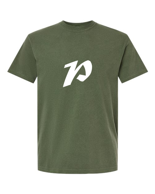 Alphabet P T-Shirt 9 inch calligraphy White ink, Hemp