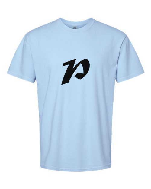 Alphabet P T-Shirt 9 inch calligraphy Black ink, Hydrangea
